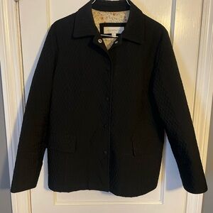 Liz Claiborne Women’s Black Quilted Floral Inner Lining Spring Jacket Size Large